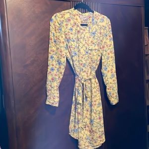 New Nanette by Nanette Lepore Yellow Floral Shirt Dress 8
